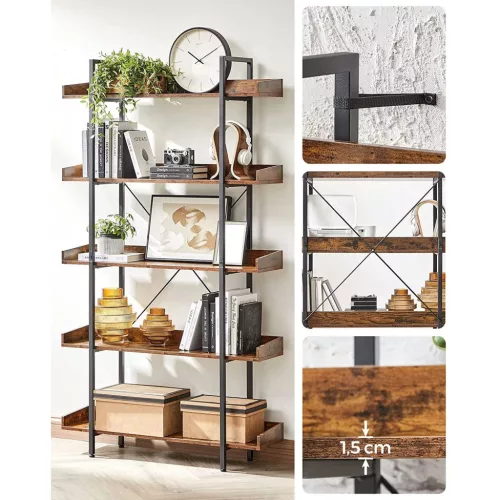 vasagle-raft-de-carti-raft-depozitare-maro-rustic-17810028cm