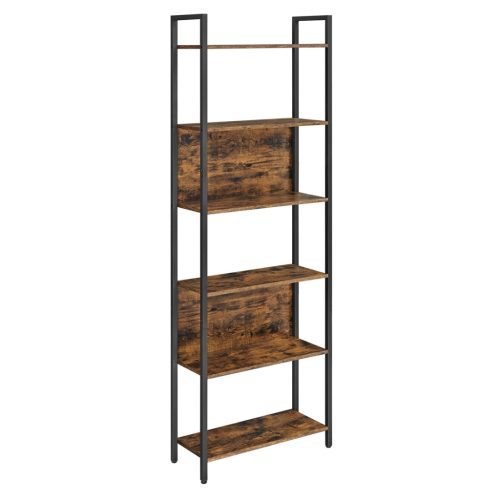 vasagle-raft-de-carti-raft-de-depozitare-maro-rustic-6024186cm