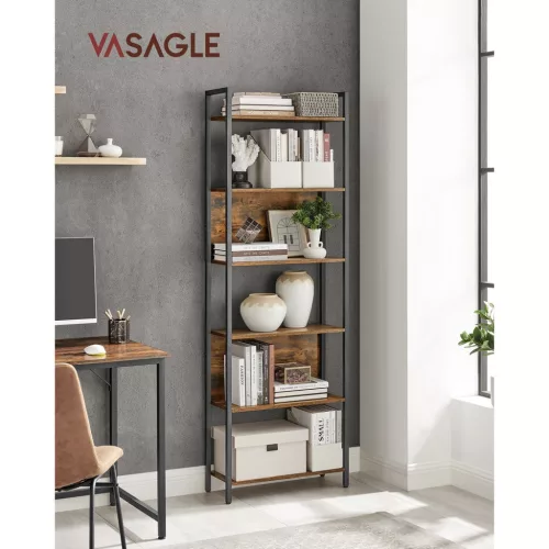 vasagle-raft-de-carti-raft-de-depozitare-maro-rustic-6024186cm