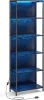 Bibliotecă, iluminare LED reglabilă, cadru din oțel, negru 60x30x179cm
