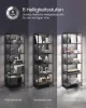 Bibliotecă, iluminare LED reglabilă, cadru din oțel, negru 60x30x179cm