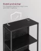 Bibliotecă, iluminare LED reglabilă, cadru din oțel, negru 60x30x179cm