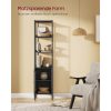 vasagle-raft-carti-cu-usa-cu-efect-rattan-cadru-metalic-negru-40x30x174cm