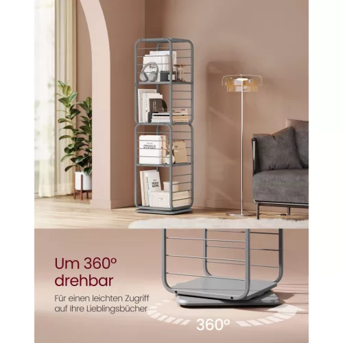vasagle-raft-de-carti-raft-din-otel-pivotant-la-360-4-niveluri-43x43x158cm