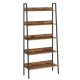 vasagle-raft-de-carti-raft-scara-4-niveluri-maro-rustic-80x30x170cm