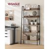 vasagle-raft-de-carti-raft-scara-4-niveluri-maro-rustic-80x30x170cm