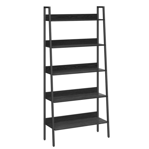 vasagle-raft-de-carti-raft-scara-4-niveluri-negru-80x30x170cm