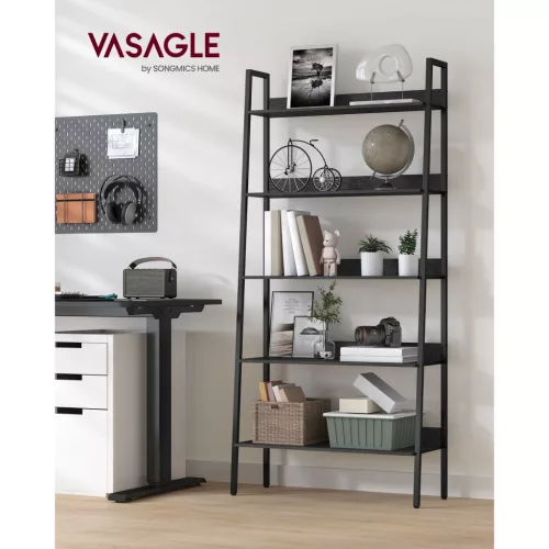 vasagle-raft-de-carti-raft-scara-4-niveluri-negru-80x30x170cm
