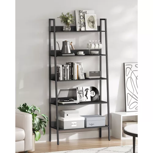 vasagle-raft-de-carti-raft-scara-4-niveluri-negru-80x30x170cm