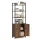 Bibliotecă, raft vertical cu ușă, maro rustic 60x24x159cm