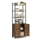 Bibliotecă, raft vertical cu ușă, maro rustic 60x24x159cm
