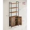 Bibliotecă, raft vertical cu ușă, maro rustic 60x24x159cm