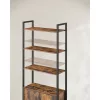 Bibliotecă, raft vertical cu ușă, maro rustic 60x24x159cm