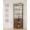 Bibliotecă, raft vertical cu ușă, maro rustic 60x24x159cm