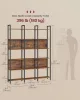 Raft de cărți, 6 niveluri, raft industrial, cu cadru din oțel, maro rustic, 128 x 24 x