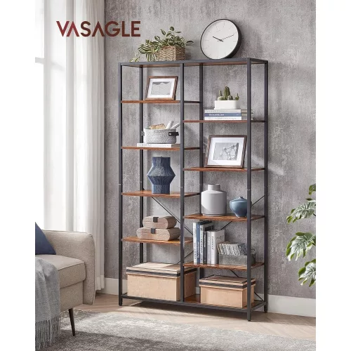 vasagle-raft-de-carti-raft-de-depozitare-maro-rustic-10030170cm