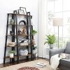vasagle-raft-de-carti-raft-in-picioare-maro-rustic-34x34x158cm