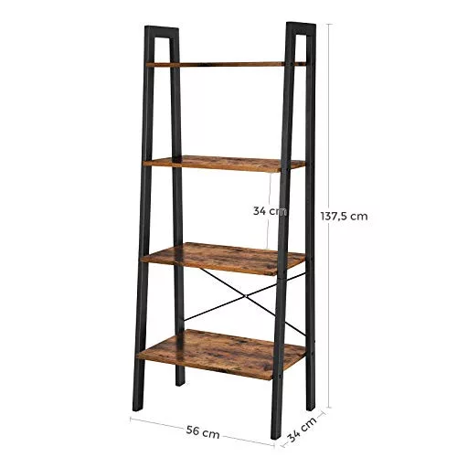 vasagle-raft-de-carti-raft-in-picioare-maro-rustic-56x34x137cm