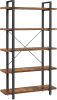 vasagle-raft-de-carti-raft-de-depozitare-maro-rustic-105x33x177cm