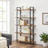 vasagle-raft-de-carti-raft-de-depozitare-maro-rustic-105x33x177cm