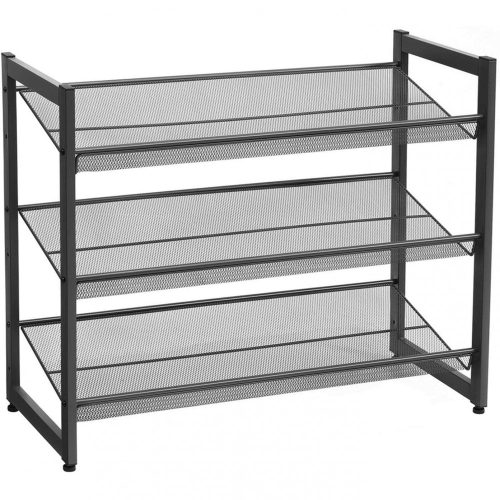 songmics-raft-depozitare-pantofi-cu-rafturi-din-plasa-metalica-cu-3-niveluri-negru