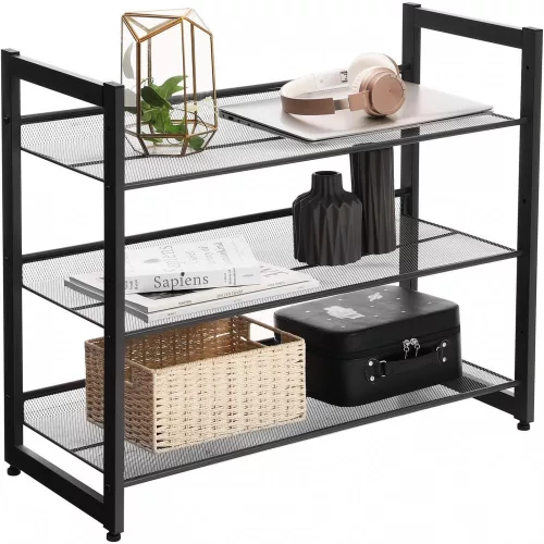 songmics-raft-depozitare-pantofi-cu-rafturi-din-plasa-metalica-cu-3-niveluri-negru