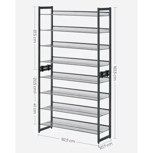 songmics-raft-depozitare-pantofi-2x4-cu-rafturi-din-plasa-metalica-gri-92x30x163cm
