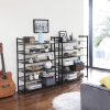 songmics-raft-depozitare-pantofi-2x6-niveluri-plasa-metalica-cu-rafturi-negru-92x30x220cm