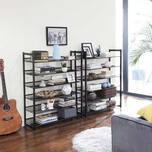 songmics-raft-depozitare-pantofi-2x6-niveluri-plasa-metalica-cu-rafturi-negru-92x30x220cm