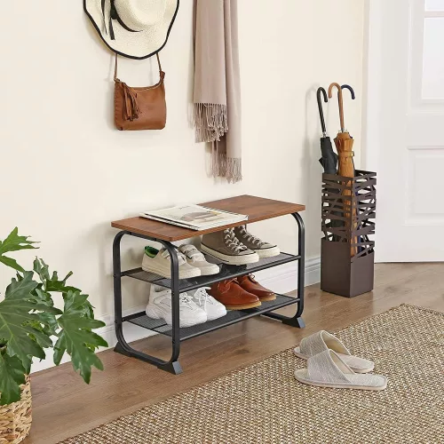 vasagle-bancheta-depozitare-pantofi-cu-doua-niveluri-de-depozitare-maro-rustic-66x45x30cm