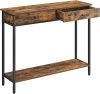 vasagle-masa-consola-cu-sertare-maro-rustic-100x30x80cm