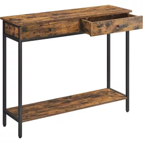 vasagle-masa-consola-cu-sertare-maro-rustic-100x30x80cm