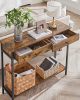 vasagle-masa-consola-cu-sertare-maro-rustic-100x30x80cm