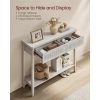 vasagle-consola-cu-doua-sertare-fata-cu-efect-rattan-ovaz-bej-100x30x80cm