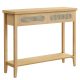 vasagle-masa-consola-cu-doua-sertare-fata-cu-efect-rattan-stejar-100x30x80cm