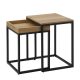 vasagle-2buc-de-mese-depozitare-cu-cadru-metalic-maro-rustic-45x40x55cm40x38x51cm