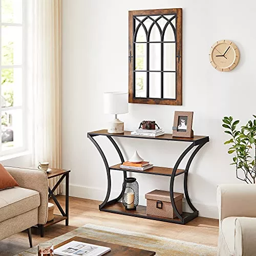 vasagle-masa-consola-cu-rafturi-maro-rustic-120x30x80cm