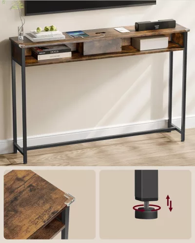 vasagle-masa-consola-ingusta-cu-separator-incorporat-maro-rustic-25x120x81cm