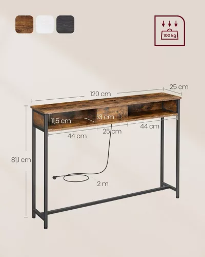 vasagle-masa-consola-ingusta-cu-separator-incorporat-maro-rustic-25x120x81cm