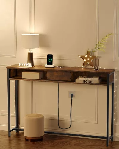 vasagle-masa-consola-ingusta-cu-separator-incorporat-maro-rustic-25x120x81cm