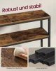 Masă consolă îngustă cu 2 rafturi, maro rustic 20 x 80 x 80 cm