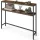 Masă consolă îngustă cu 2 rafturi, design lung, maro rustic 20x100x80cm