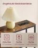 Masă consolă îngustă cu 2 rafturi, încărcător încorporat, maro rustic 80 x 20 x