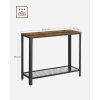 vasagle-masa-consola-cu-raft-din-plasa-metalica-maro-rustic-101x35x80cm