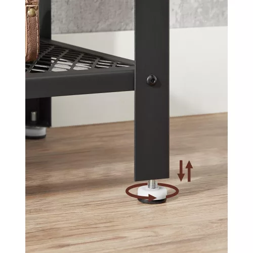vasagle-masa-consola-cu-raft-din-plasa-metalica-maro-rustic-101x35x80cm