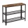vasagle-masa-consola-cu-2-rafturi-din-plasa-metalica-maro-rustic-101x35x80cm