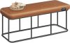vasagle-bancheta-echo-cu-husa-din-piele-artificiala-si-cadru-din-otel-maro-caramel