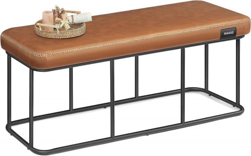 vasagle-bancheta-echo-cu-husa-din-piele-artificiala-si-cadru-din-otel-maro-caramel