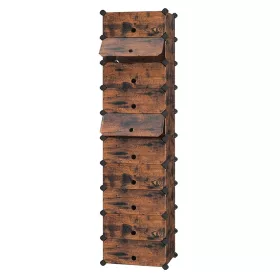   Raft pentru pantofi, depozitare modulară cu 10 compartimente, plastic, auriu 40x30x17cm