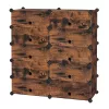 Raft pentru pantofi, depozitare modulară cu 10 compartimente, plastic, auriu 40x30x17cm